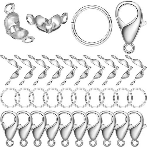 450 Pcs Jewelry Findings, Bead Tip Jump Ring Clasp Set