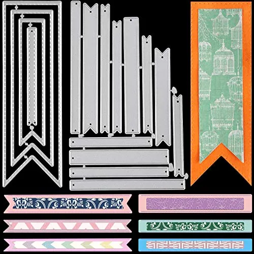 2 Pcs Banner Dies Metal Cutting for Card Making