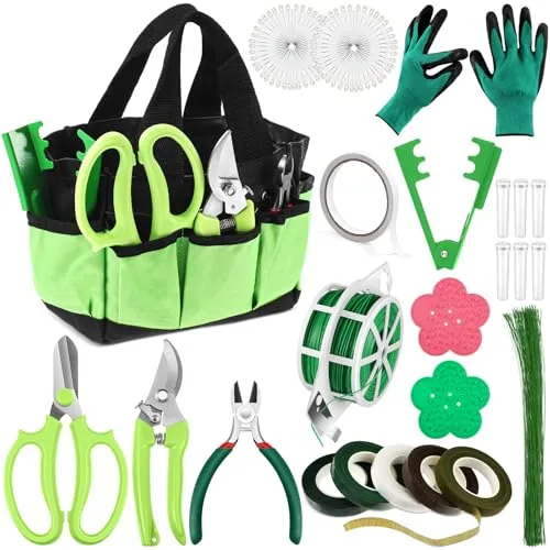 207 Pcs Floral Arrangement Kit in Green for Weddings, Bouquets and DIY