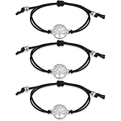 3 Pcs Christmas Life Tree Bracelets for Women Men Christmas Rope Bracelet