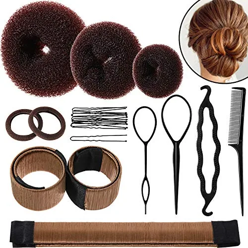 21 Pcs Hair Bun Maker Kit, Donut Hair Shaper Set for Women