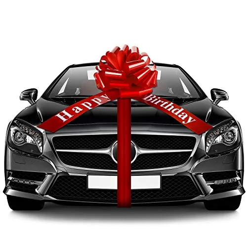 Large Happy Birthday Car Bow for Vehicle, 20 Inches