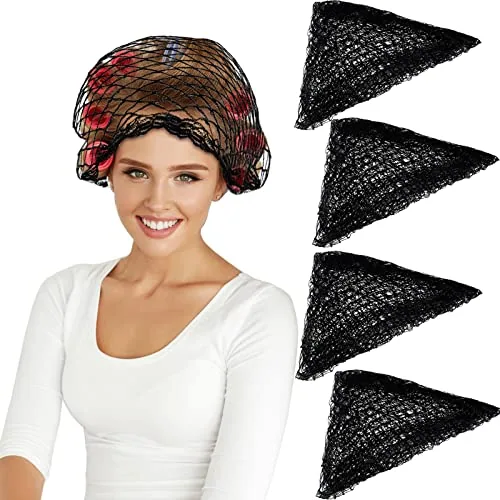 Cotton Triangle Hair Net for Rollers, Women Mesh Hair Net Setting for