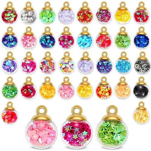 68 Pcs Colorful Glass Ball Charms Crystal Dangle Charms 3 Style