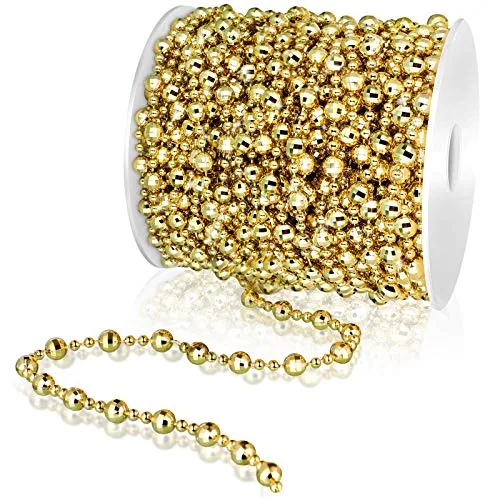 32.8 ft Christmas Beads Beaded Garland Pearl Strand Roll