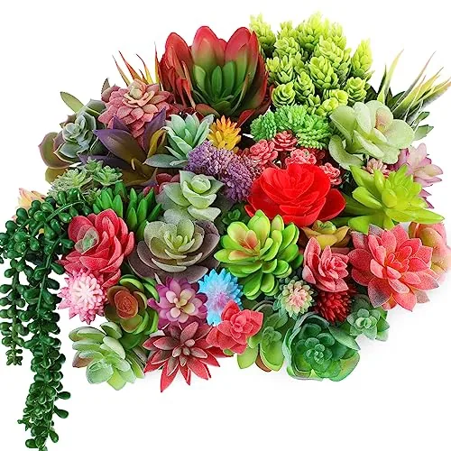 50 Pcs 50 Pcs Bulk Mini Artificial Succulents Plants