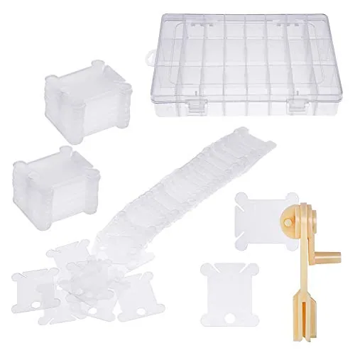 Embroidery Floss Organizer Box Tools with 100 Pcs Plastic Floss Bobbins 1