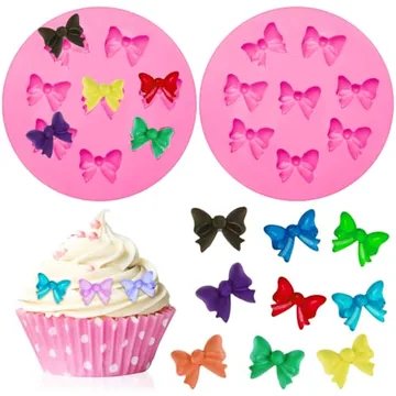 2 Pieces Bows Silicone Mould Fondant Sugar Candy Bow Molds Chocolate