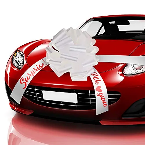20 Inches Giant White Car Bow Big Gift Wrapping Pull Bow for Large Gift