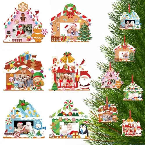 36 Pack Christmas DIY Picture Frames Craft Kit Xmas Tree Photo Frames
