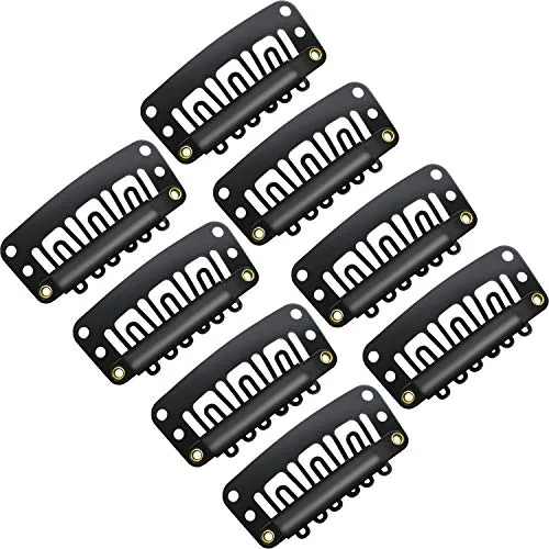 100 Pieces Snap Clips for Wigs, Hair Extensions and DIY - 32 mm U-Shape