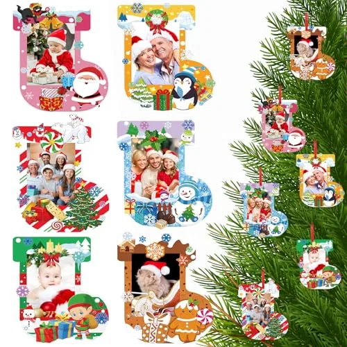 36 Pack Christmas DIY Picture Frames Craft Kit Xmas Tree Photo Frames