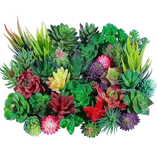 38 Pcs Summer Mini Artificial Succulents Small Fake Succulent Plants Faux