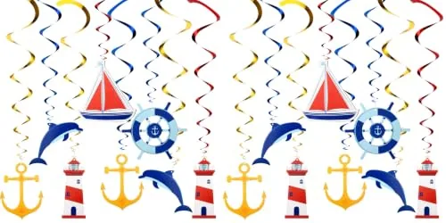 20 Pieces Nautical Hanging Swirl Cruise Ship Anchor Nautical Sailor Theme