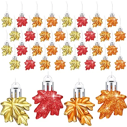 36 Pcs Fall Ornament for Small Tree Maple Leaf Ornaments