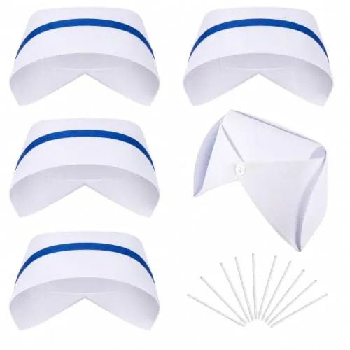 5 Set 2/5/12/24/36 Pack White Vintage Nurse Hat with Pins