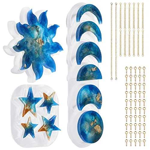Moon Phase Resin Mould, Star Sun Silicone Mold for DIY Art