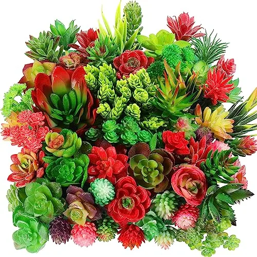 100 Pcs Colorful Succulent Plants Artificial Fake Succulents Plants Bulk