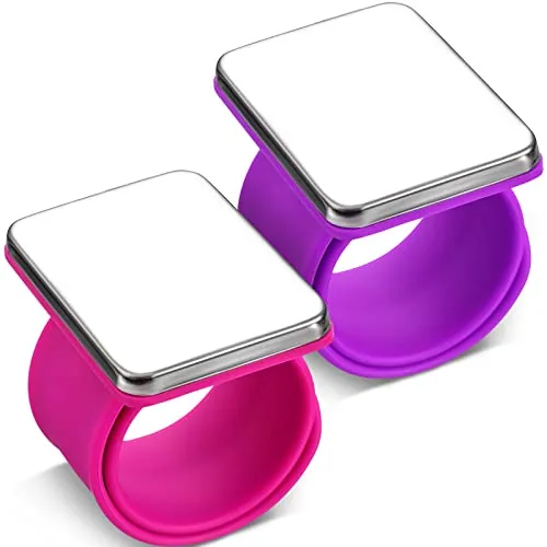Magnetic Sewing Pincushion Wristband, 2 Pieces, with Flannelette Bag