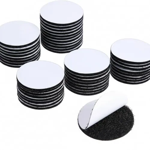 48 Pairs 2 Inch Referee Patch Hook and Loop Dots Black Self Sticky