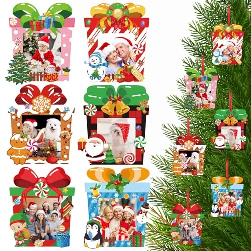 36 Pack Christmas DIY Picture Frames Craft Kit Xmas Tree Photo Frames