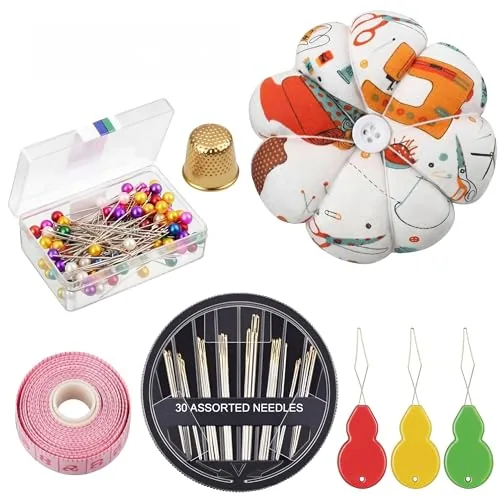 140 Pieces Sewing Tool Set Including Tomato Pin Cushion, Pumpkin Wrist