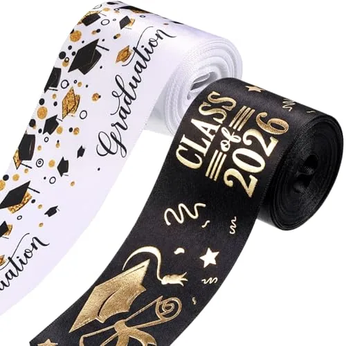 2 Rolls Class of 2026 Graduation Craft Ribbons 7/8 Inch x 10 Yards