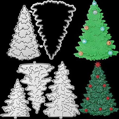 5 Pcs Christmas Tree Metal Die Cuts for Card Making Scrapbooking