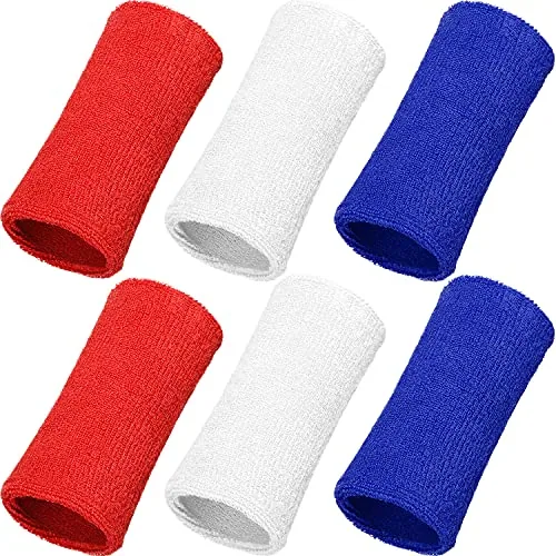6 Inch Wrist Sweat Bands for Men Women Tennis Elastic Athletic Long