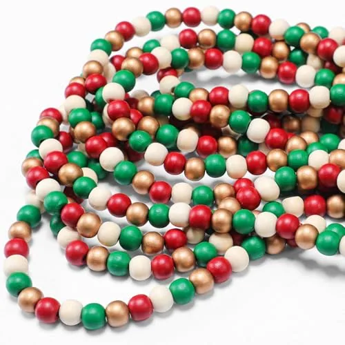 16 Feet Wood Bead Garland Christmas Tree