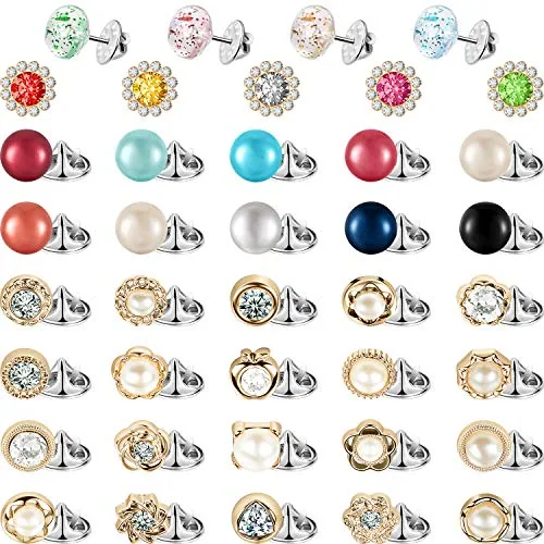 50 Piece Women Shirt Brooch Buttons Bulk, Mini Cover up Pins