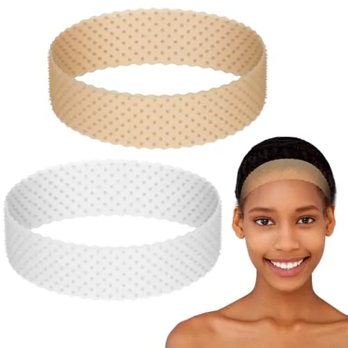2 Pcs Silicone Wig Grip Band No Slip Band,L, Light Brown