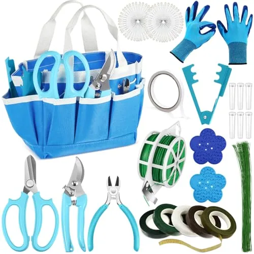 207 Pcs Floral Arrangement Kit in Blue for Weddings, Bouquets and DIY