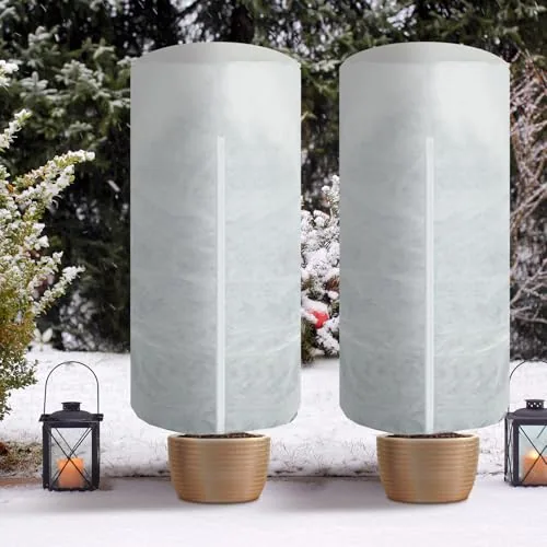 2 Pcs 47 x 71 Inches Rounded Top Plant Covers Freeze Protection Frost
