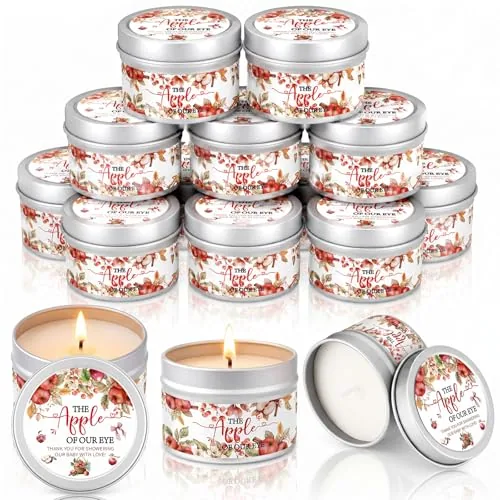 12 Pcs The Apple of Our Eye Baby Shower Candle Favor Fruit Scented