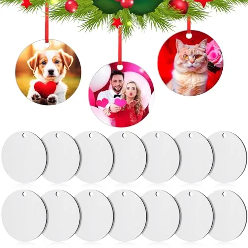 72 Pieces Sublimation Ornament Blanks Pendants, Personalized MDF