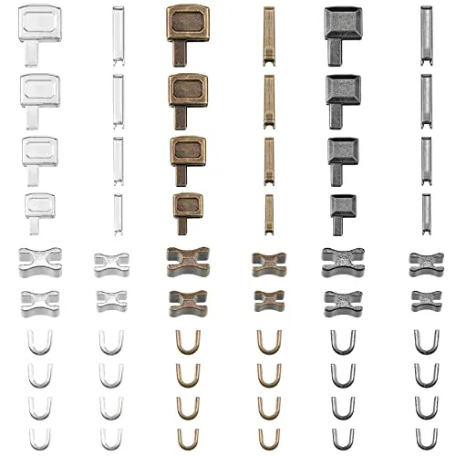 60 Pieces Metal Zipper Repair Kit 4 Sizes Insertion Pins
