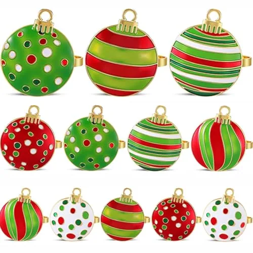 Christmas Ball Ornaments Napkin Rings Set of 12 Christmas Napkin Rings
