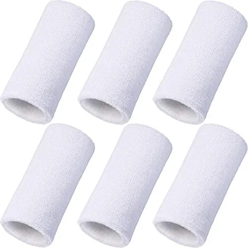 6 Inch Wrist Sweat Bands for Men Women Tennis Elastic Athletic Long