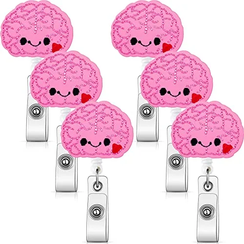 Brain Badge Reel Nurse Badge Reel Cute Felt ID Alligator Clip for Nurse