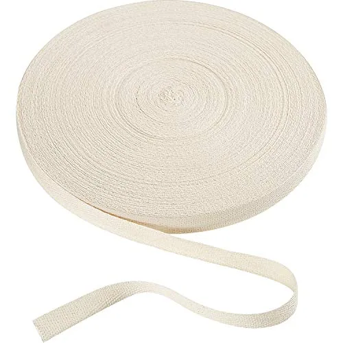 Cotton Twill Tape 54.7 Yards Herringbone,Beige,1/2 Inch Wide