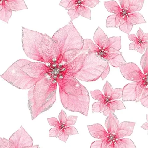 36 Pcs Christmas Poinsettia, 3/4/ 6 Inch