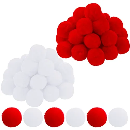 50 Pcs 2 Inch Christmas Pom Poms for Christmas DIY Crafts Supplies