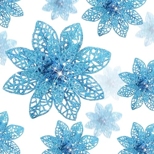 36 Pieces Christmas Poinsettia Flowers Artificial