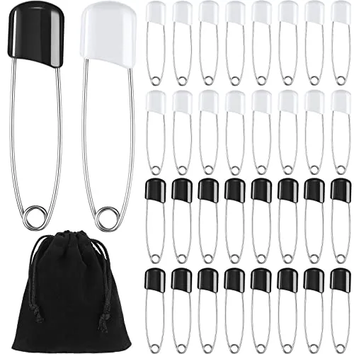 50 Pcs Large Safety Pins for Clothes, with Bag
