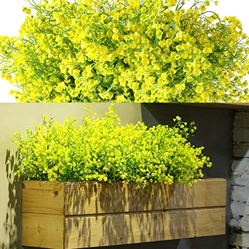 12 Bundles Artificial Flowers Outdoor Artificial Plant Decor UV Resistant
