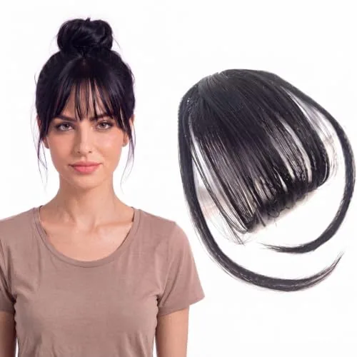 Clip in Bangs, 100% Human Hair, Wispy Fake Bangs