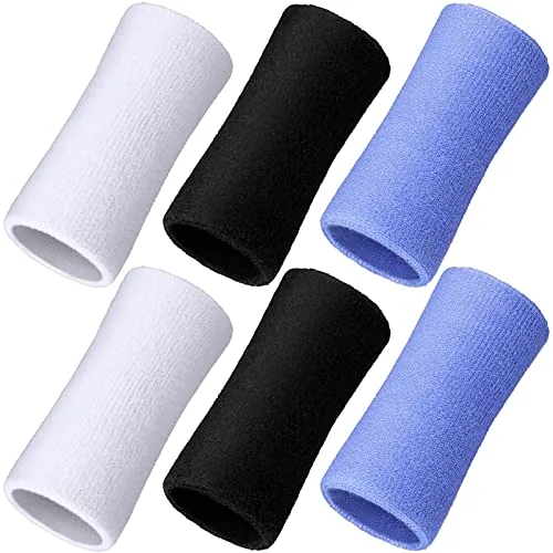 6 Inch Wrist Sweat Bands for Men Women Tennis Elastic Athletic Long