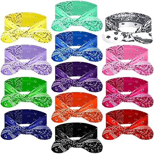 13 Pcs Bandana Bow Headbands for Women