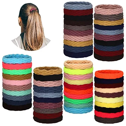60 Pcs Seamless Hair Ties for Women Girl